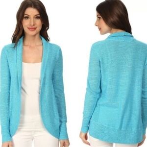 Lilly Pulitzer Amalie Open Front Cardigan Sweater Searulean Blue 53179 Small